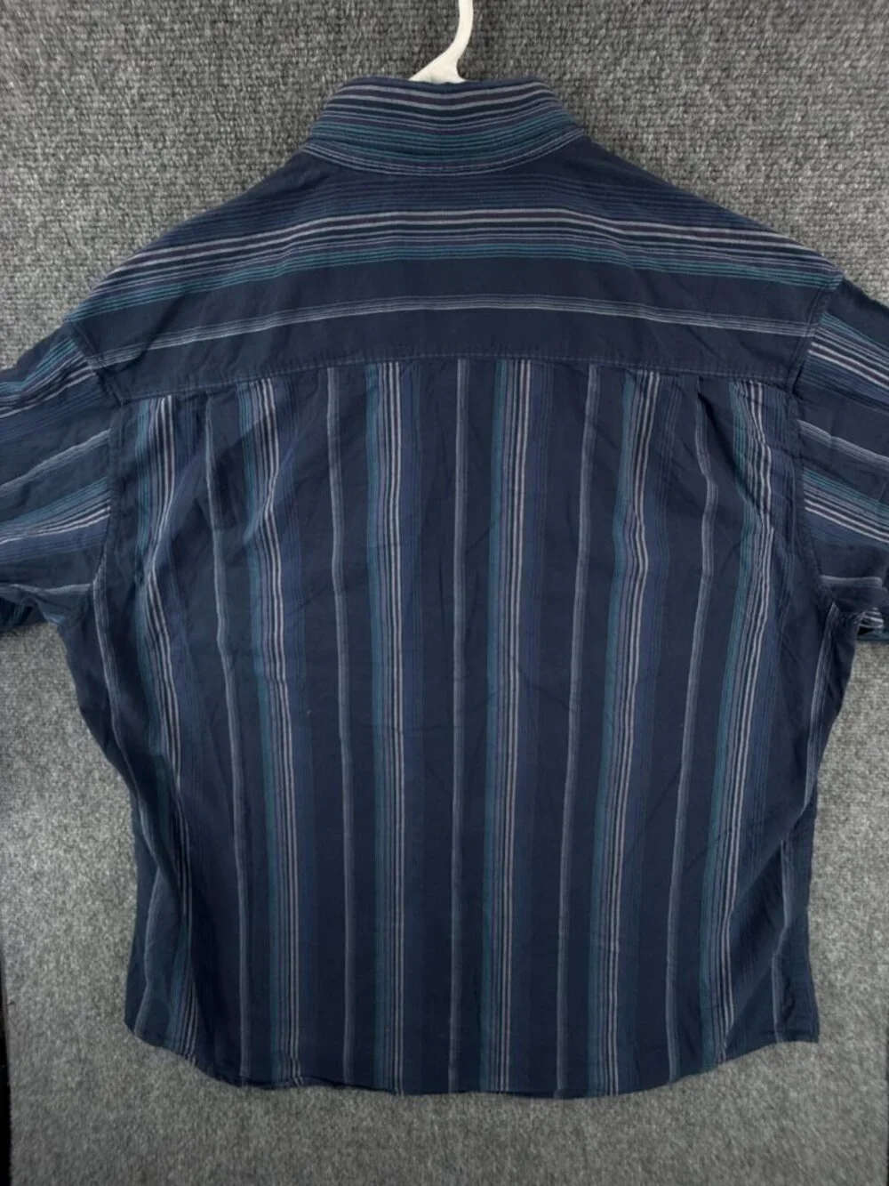 Tommy Bahama Silk Cotton Button Up Shirt Men Long Sleeve Striped Blue XL Adult